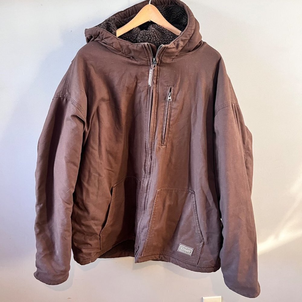 Schmidt Workwear Fleece/Sherpa lined‎ hooded Work Jacket- Size 2XL